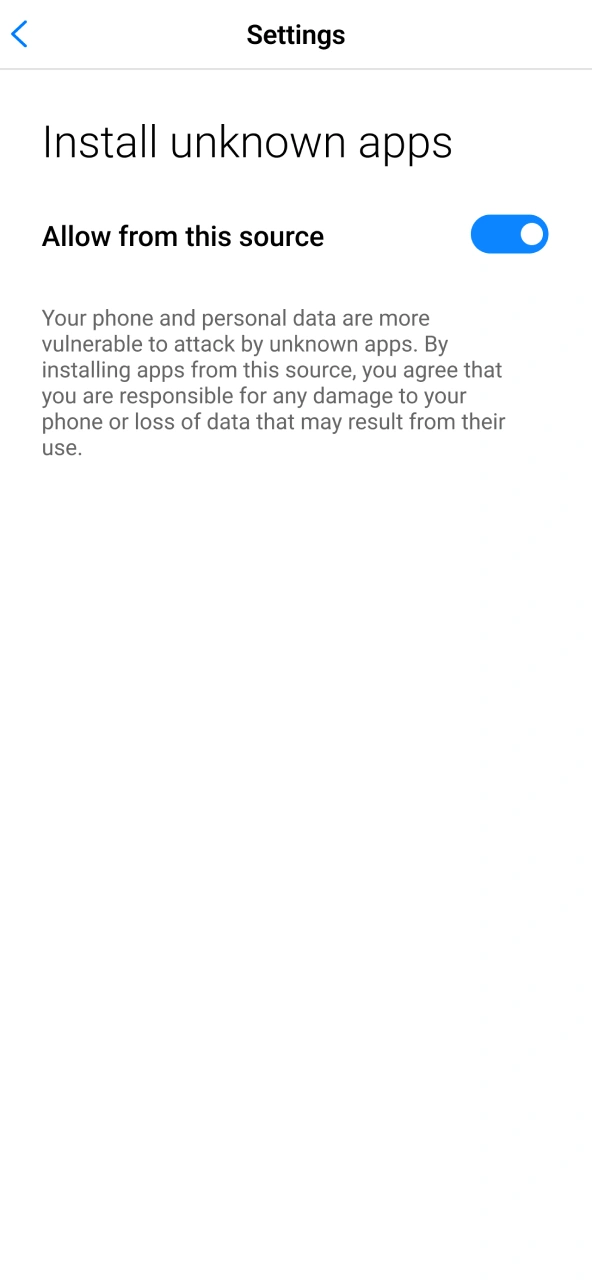 Onbekende bronnen IgoBet maakt installatie buiten Play Store mogelijk.