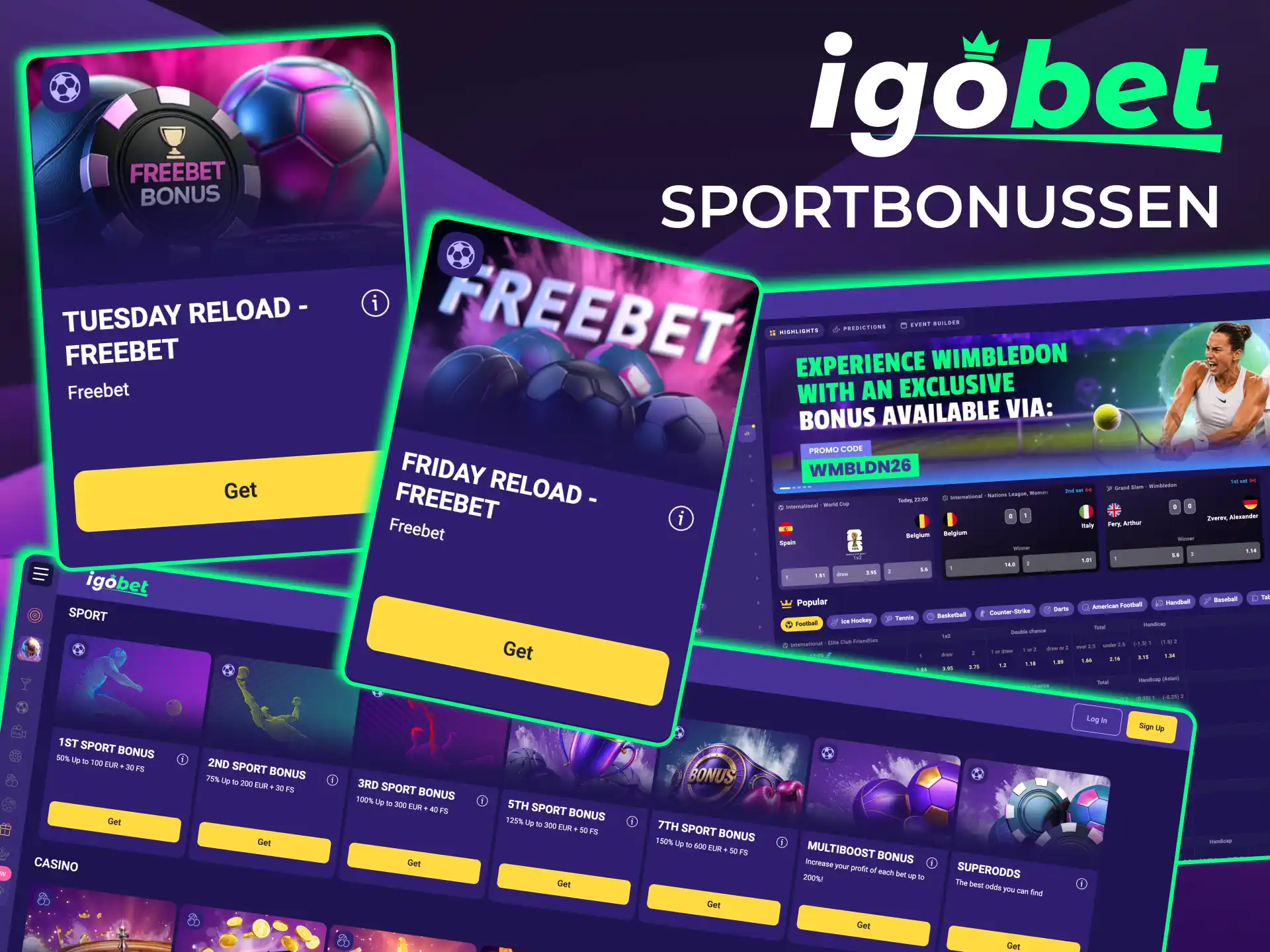IgoBet wedstrijdpromoties koppelt aanbiedingen aan grote sportevenementen.