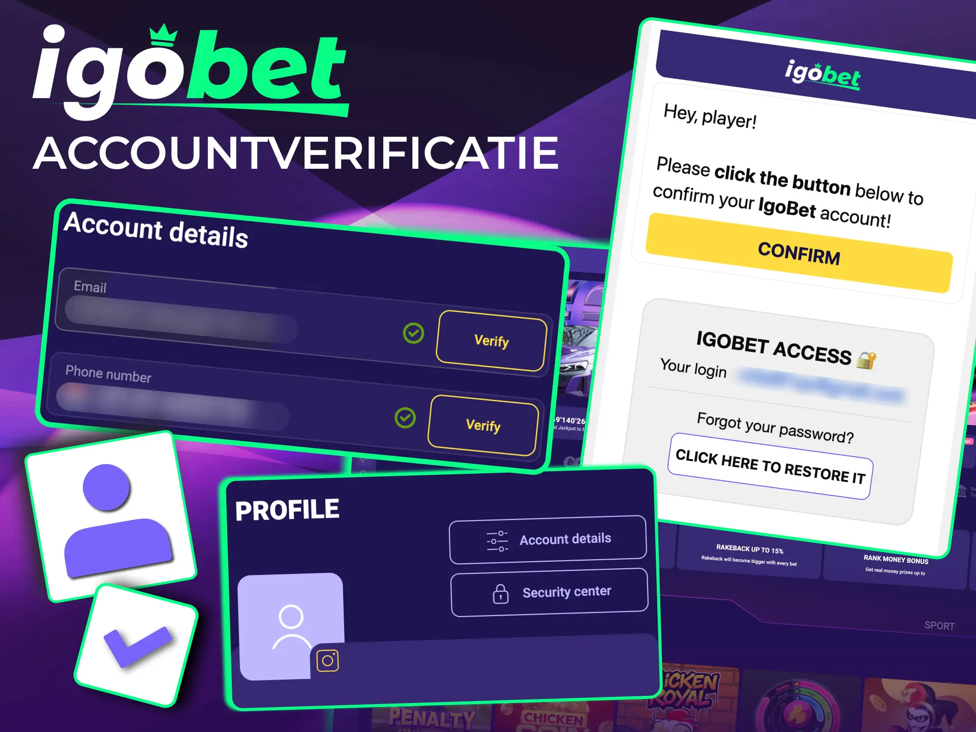 IgoBet KYC proces vereist identiteitsbewijs, adresdocument en betaalmethodecontrole.
